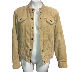 Old Navy Women’s Medium Camel Tan Corduroy Sherpa Lined Button Up Jacket